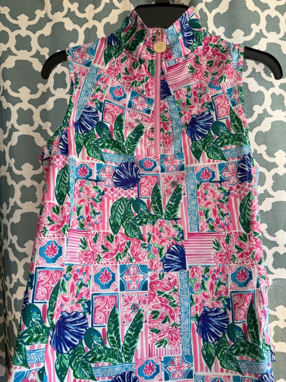 Pink Sleeveless Quarter Zip Sport Top UPF 50 NWT 🌹
